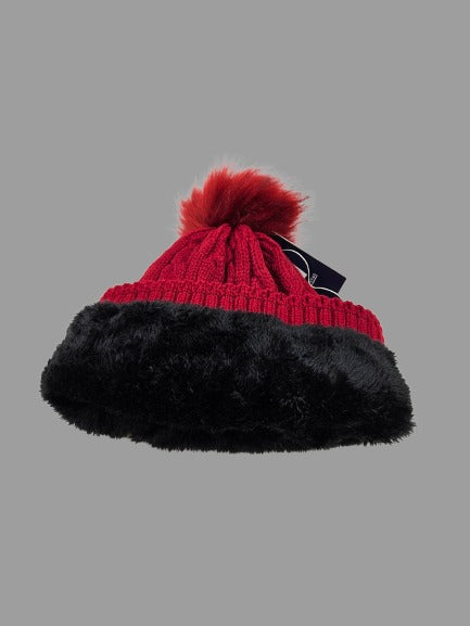 Adult Cable Knit, lined Pom Pom Hat