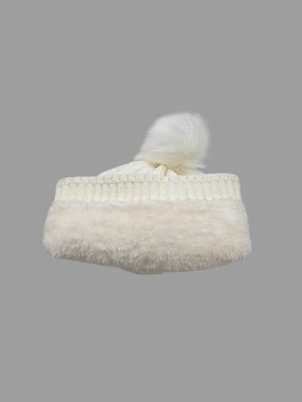 Adult Cable Knit, lined Pom Pom Hat