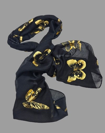 Lightweight  Ladies Scarf - Choice of Butterflies & Feather designs