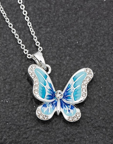 The Myton Hospices - Online Shop - Blue Butterfly Silver Necklace – The ...