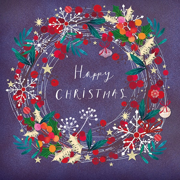 Contemporary Wreath Christmas Cards